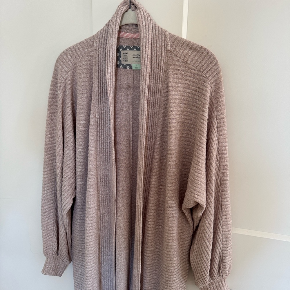 Saturday Sunday Blush Pink Open-Front Cardigan, Anthropologie
